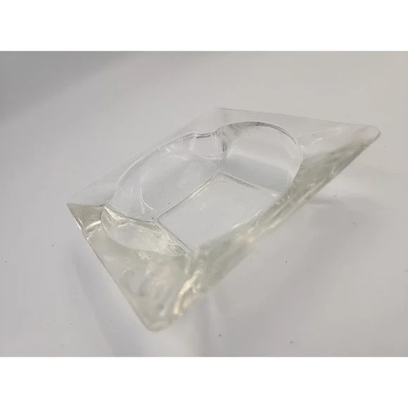 Vintage Anchor Hocking Clear Glass Square Ashtray 4 1/2" Perfect - Picture 5 of 5